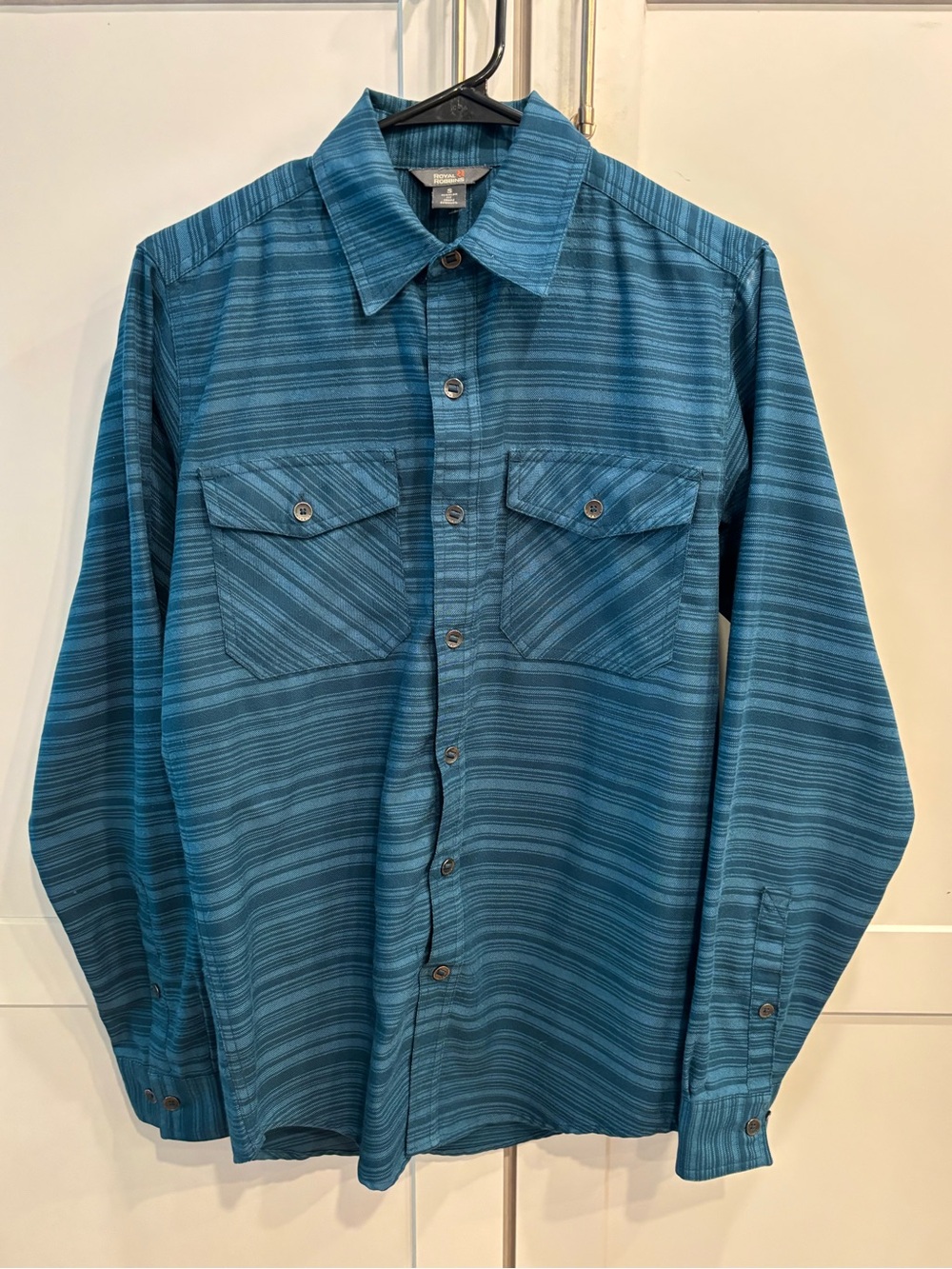 Men's Royal Robbin Teal Stripe Button-Up Shirt